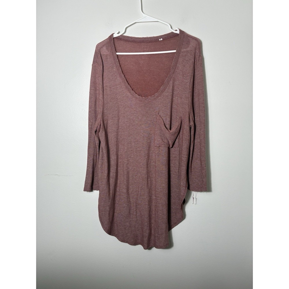 FREE PEOPLE WE THE FREE WOMEN'S SUNSET BETTY LONG SLEEVE SLOUCHY TOP Sz L